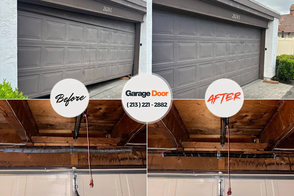 Before and after: garage door repair Mount Gilead, OH